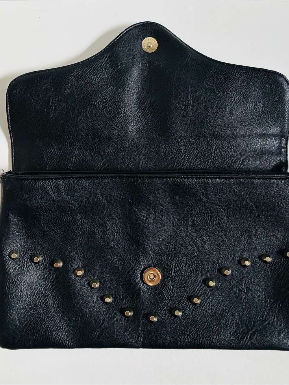 Torrid leopard face studded clutch black faux leather - Picture 6 of 9